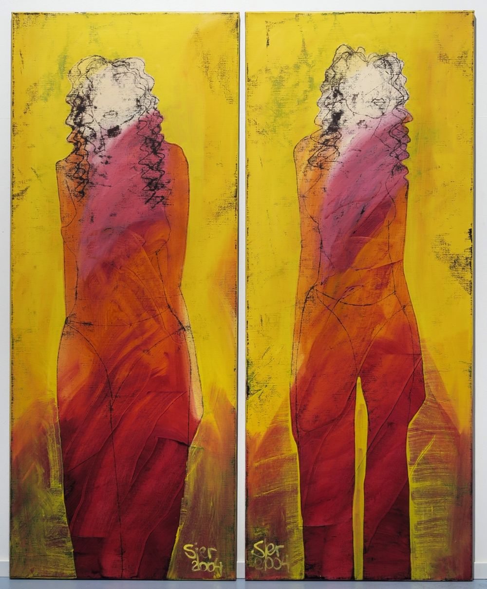 2 vrouwen (2-luik geel/rood)