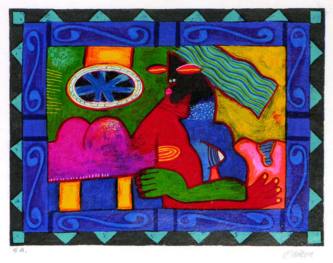 Mujer (pelo azul)