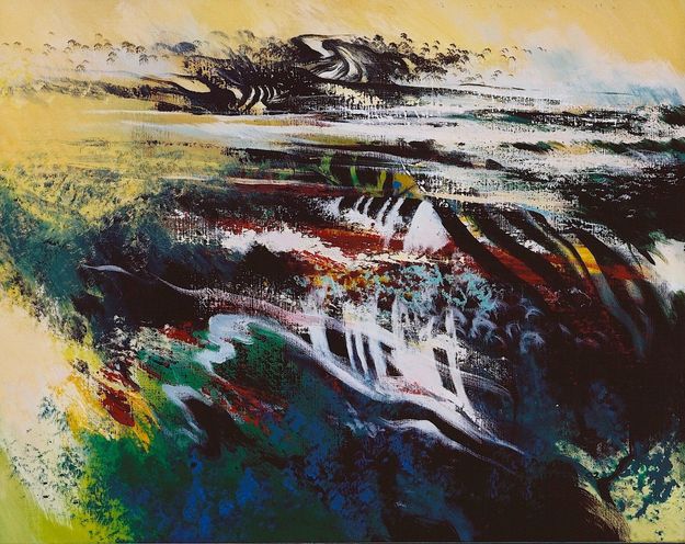 Blauw zeelandschap 1