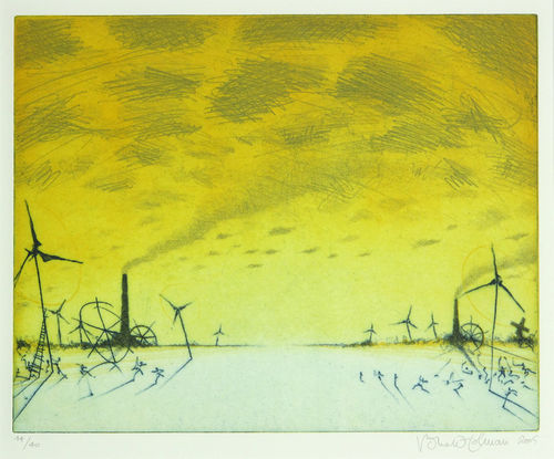 Horizon, machine, de wolken