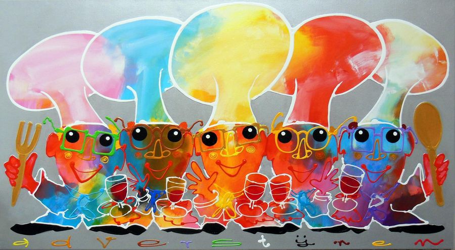 Vijf koks van oranje