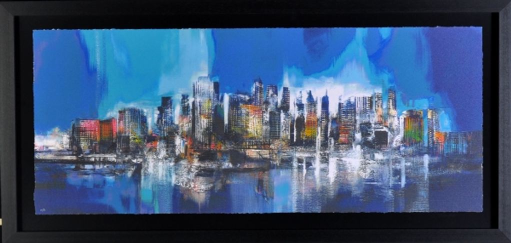 Manhattan skyline blue
