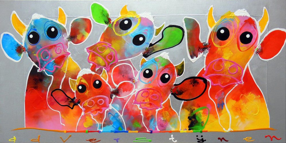 Koeien kijken in het water