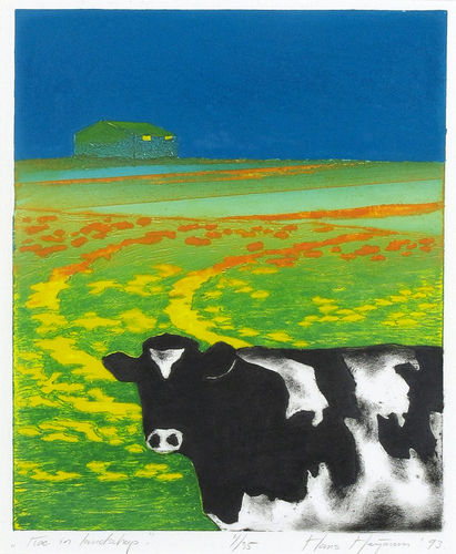 Koe in landschap 4/35