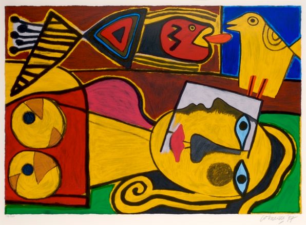 Femme a l'oiseaux jaune