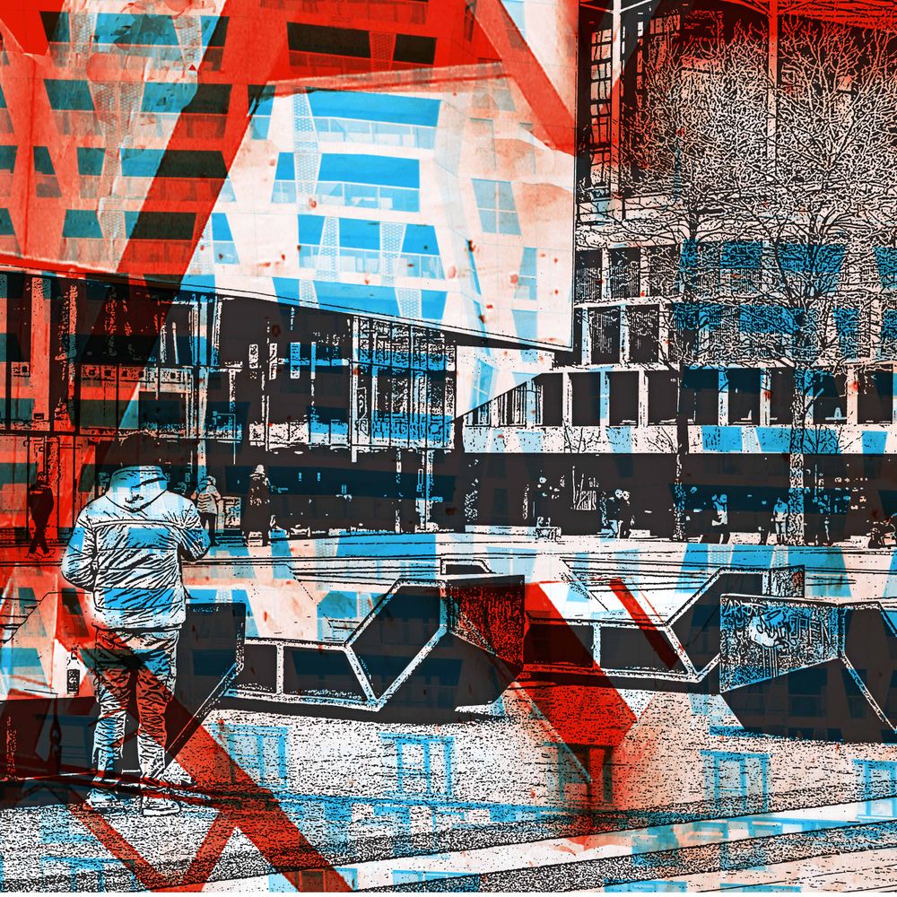 Blokken op het Schouwburgplein