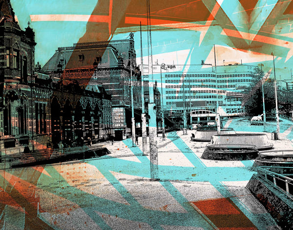 Op het Stationsplein Groningen